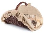 Kaminholzkorb aus Weide dunkel mit Jute Camino II. - Weidenkorb