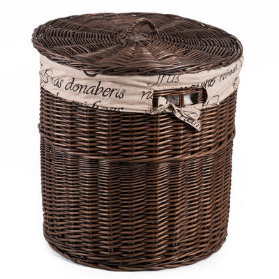 Wäschekorb aus Weide Provence mit Stoff Lino V. - Weidenkorb
