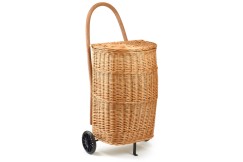 Holzkorb aus Weide auf Rädchen Farmer I.