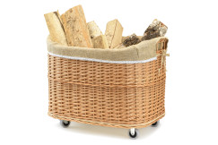 Weidenkorb auf Rollen mit Jute Teker I.