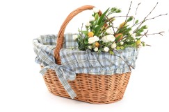 Einkaufskorb aus Weide mit Stoff Gardenie IV.